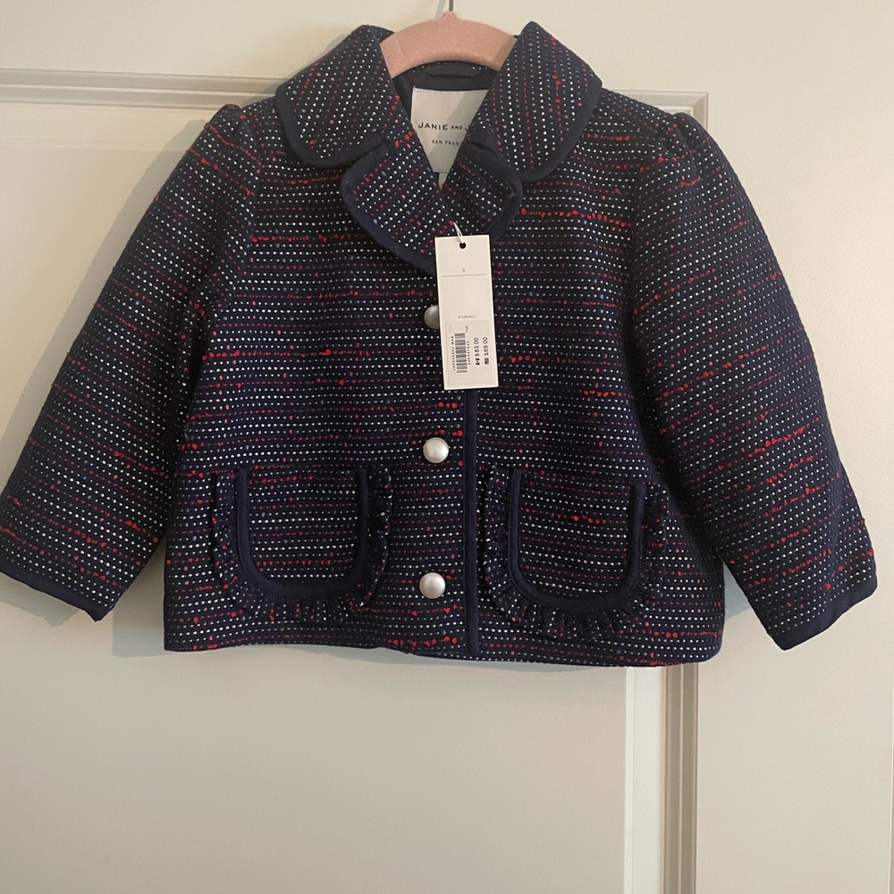 Janie and Jack Girls Size 5 - Stylish Navy Blue Kids Jacket